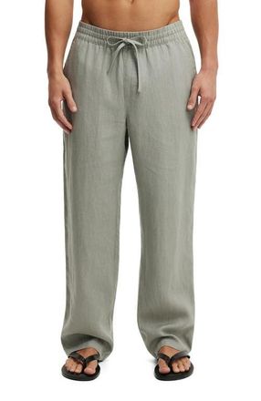 Cotton On Mens Baggy Linen Pant in Military at Nordstrom, Size X-Small