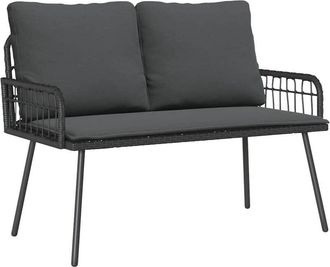 vidaXL Vidaxl - Banco De Jard&iacute;n Rat&aacute;n Sint&eacute;tico Negro 114x64x78 Cm