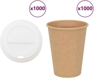 vidaXL Vasos De Caf&eacute; De Papel Con Tapa 1000 Uds 12oz 300ml Vidaxl