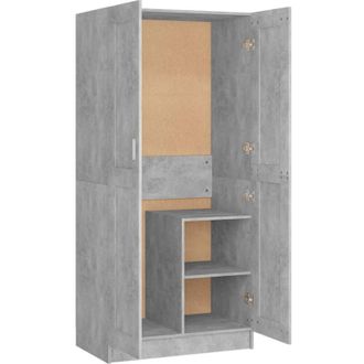 vidaXL Wardrobe Concrete Grey 82.5x51.5x180 cm Engineered Wood vidaXL
