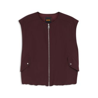 BOSS Zip-front waistcoat in twill