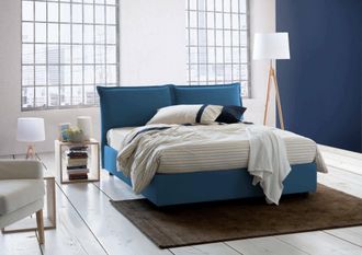 Dmora Dmora - Cama Matrimonial Dabdelli, Cama Contenedor Con Revestimiento De Tela, 100% Made In Italy, Apertura Frontal, Adecuado Para Colch&oacute;n Cm 160x200, 