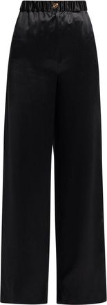 Versace wide-leg silk trousers - women - Silk - 38 - Black