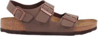 Birkenstock Platte Sandalen - Heren - Sandalen - Bruin - 41 EU - Leer - Schoenen