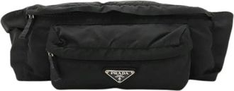 Prada Pre-owned Belt Bags, male, Black, Size: ONE SIZE Pre-owned Tessuto Nylon 2way Waist Bag