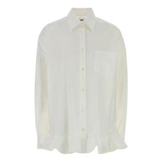 Moschino Dames, Blouses & Shirts, Wit, Maat: XS Katoen