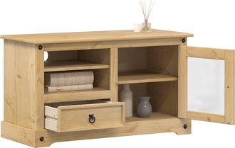 vidaXL Vidaxl - Mueble De Tv Corona Madera Maciza De Pino 100x45x58 Cm
