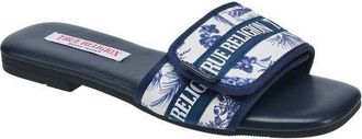 True Religion Women Missy Logo Adjustable Sandal in Blue at Nordstrom, Size 10