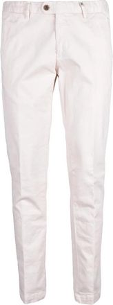 Myths White Stretch Cotton Slim-Fit Formal Pants