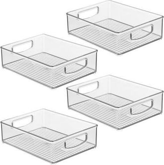 Linus Plastic Stackable Pantry Bin with Handles, Set of 4, Clear, Made in USA at Nordstrom