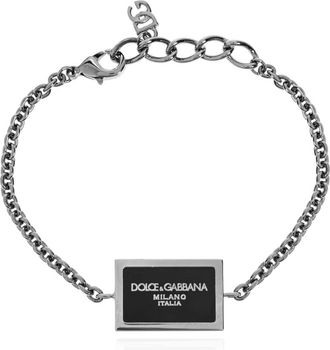 Dolce & Gabbana Armband met logo - Heren - Armbanden - Grijs - ONE Size - Accessoires