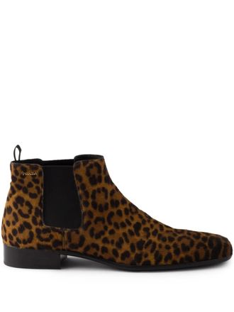 Prada Printed Elasticated Booties - Brown