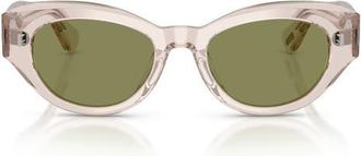 Oliver Peoples 50mm Lerrue Oval Sunglasses in Linen /Green at Nordstrom