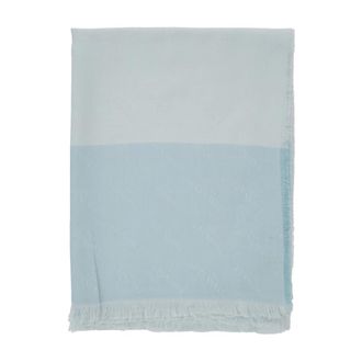 Twinset Accessoires, Dames, Blauw, ONE Size, Wol, Sjaal met Franjezoom