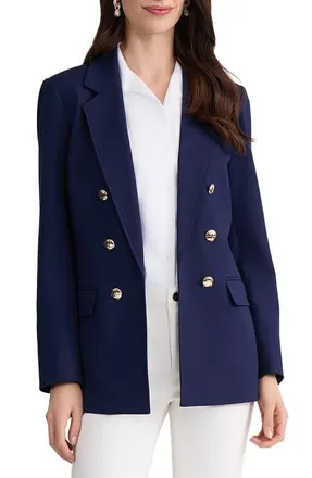 Jones New York Faux Double Breasted Blazer in Pacific Navy at Nordstrom, Size X-Small