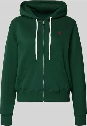 Polo Ralph Lauren Regular Fit Sweatjacke mit Logo-Stitching in Dunkelgruen, Größe L
