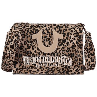 True Religion Bling Logo Leopard Messenger Bag