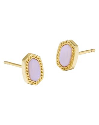 Kendra Scott Womens Mini Ellie Stud Earrings In Gold Pink Opalite Crystal