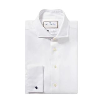 Brooks Brothers Wit Overhemd Slim Fit- Non-Iron Katoen- Engelse Spread Kraag - Heren - Zakelijke Overhemden - Wit - L - Katoen - Overhemden