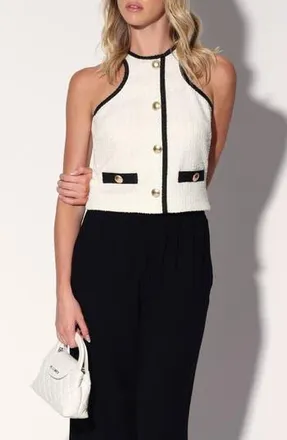 Walter Baker Julianna Piped Top in Hepburn Tweed at Nordstrom Rack, Size Medium