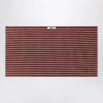 Tekla Striped reddish-brown bath towel 50x90 cm