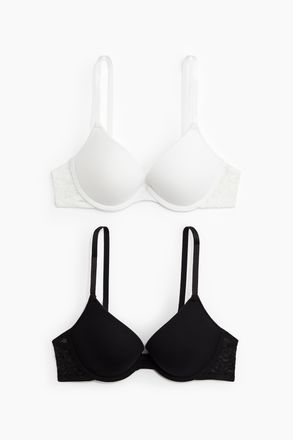 H&M 2er-Pack Push-up-BHs - White