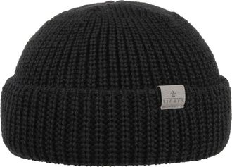 Lierys Costa Mens Docker Cap - Made in Germany - Skull Cap Made of New Wool - Knitted hat with Rolled Cuff - Skully Beanie with Turn-up - Skullcap Autumn/Win