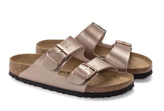 Birkenstock Womens Arizona Birko Flor Slide In Copper