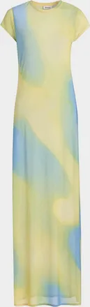 SIMKHAI Fia Printed Mesh Cover-Up Maxi Dress