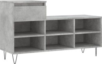 vidaXL Shoe Cabinet Concrete Grey 102x36x60 cm Engineered Wood Vidaxl