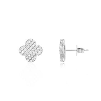 The Lovery Diamond Clover Stud Earrings