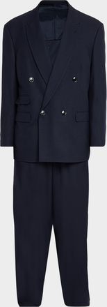 Giorgio Armani Men & apos;s Heritage Wool Oversized Double-Breasted Suit