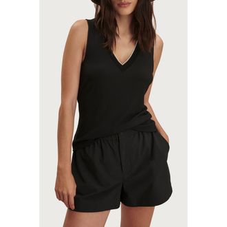 Varley Corby V-Neck Modal Blend Tank in Black at Nordstrom, Size Xx-Small