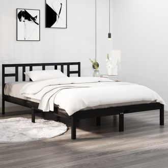 vidaXL Vidaxl - Estructura De Cama De Madera Maciza De Pino Negra 200x200 Cm