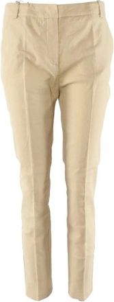 Pinko Linnenmix Slim-fit Broek - Dames - Slim Fit Broeken - Beige - L - Linnen - Broeken