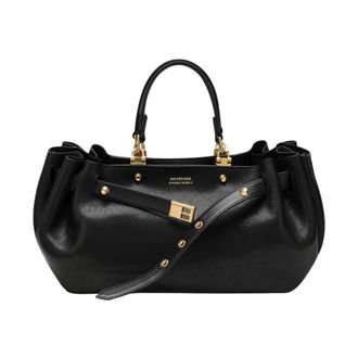 Balenciaga Fan Kleine Multifunctionele Handtas - Dames - Tassen - Zwart - Maat: ONE Size Leer