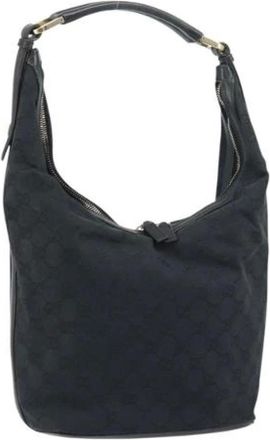 Gucci Pre-owned Shoulder Bags, female, Black, Size: ONE SIZE Pre-owned Canvas Vintage Shoulder Bag