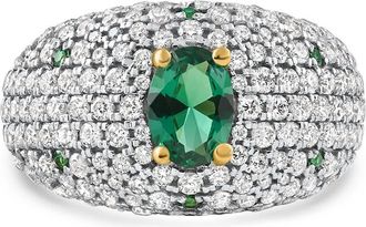 Pompeii3 2.70Ct Pave Emerald Diamond Ring 14k Yellow Gold Lab Grown Size: 6