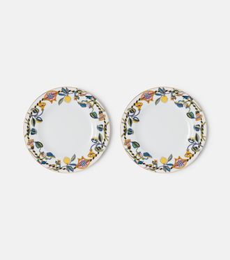 La DoubleJ Borboni White set of 2 porcelain dinner plates