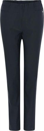 C.Ro Klassieke donkerblauwe regular broek - Dames - Slim Fit Broeken - Blauw - 3XL - Katoen - Broeken