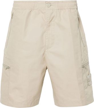 Stone Island Compass-motif shorts - men - Cotton - 28 - Neutrals