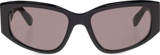 Balenciaga Afgeronde Rechthoekige Zonnebril - Dames - Zonnebrillen - Zwart - ONE Size - Accessoires