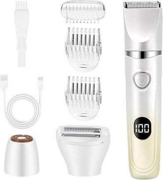 No Brand Afeitadora El&eacute;ctrica Para Mujer, Depiladora 3 En 1 Con 3 Cabezales Y Peines Gu&iacute;a, Afeitado Sin Dolor, Resistente Al Agua Ipx6