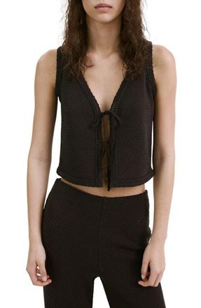 Mango Nati Sleeveless Knit Top in Dark Brown at Nordstrom, Size X-Small