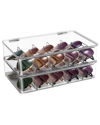 Sorbus Set Of 2 Sunglasses Organizer, Display & Storage Cases