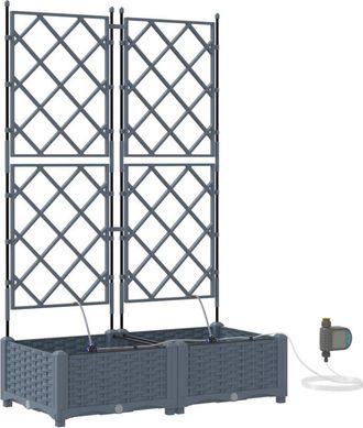 vidaXL Jardineras Gris Claro 80 X 40 X 126 Cm Acero Vidaxl