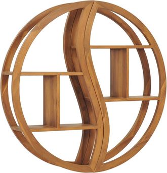 vidaXL Estanter&iacute;a De Yin Yang Madera Maciza De Teca 100x20x100 Cm Vidaxl