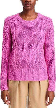 Eileen Fisher Crewneck Knit Pullover Cotton Sweater In Tulip