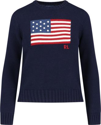 Polo Ralph Lauren Navy American Flag Cotton Sweater