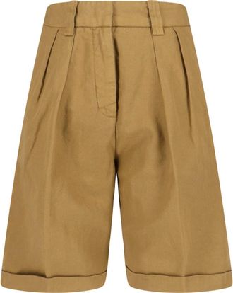 Aspesi Beige Cotton Linen Shorts